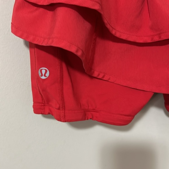 Lululemon Skort Run Speed Squad Skirt Shorts Red Zipper pocket Sz 4 - Picture 5 of 14